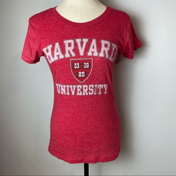 Active Apparel solid Coral Harvard University Short Sleeve Cotton Tee Shirt L - Picture 2 of 11